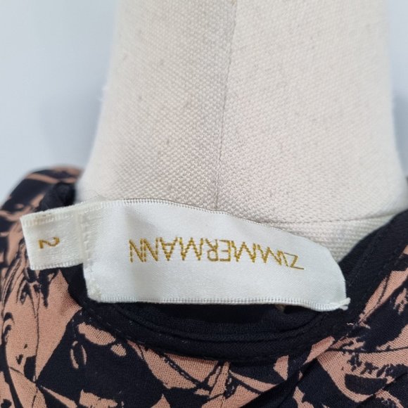 Zimmerman Black & Brown Pop Art Print Sheath Dress Size 2 - Picture 8 of 9